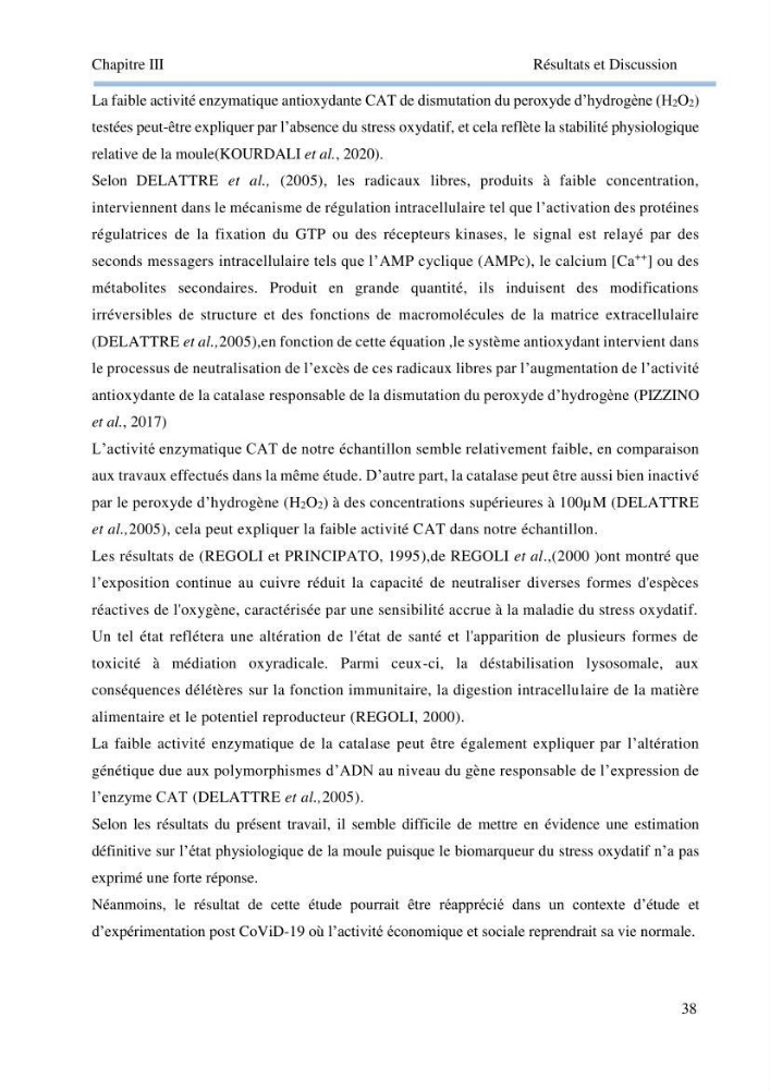 Contribution à la mesure du stress chez Mytilus galloprovincialis (Lamarck, 1819):
