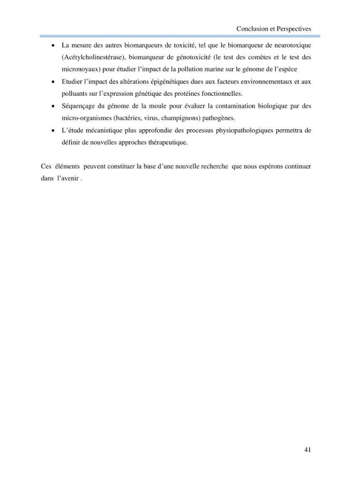 Contribution à la mesure du stress chez Mytilus galloprovincialis (Lamarck, 1819):