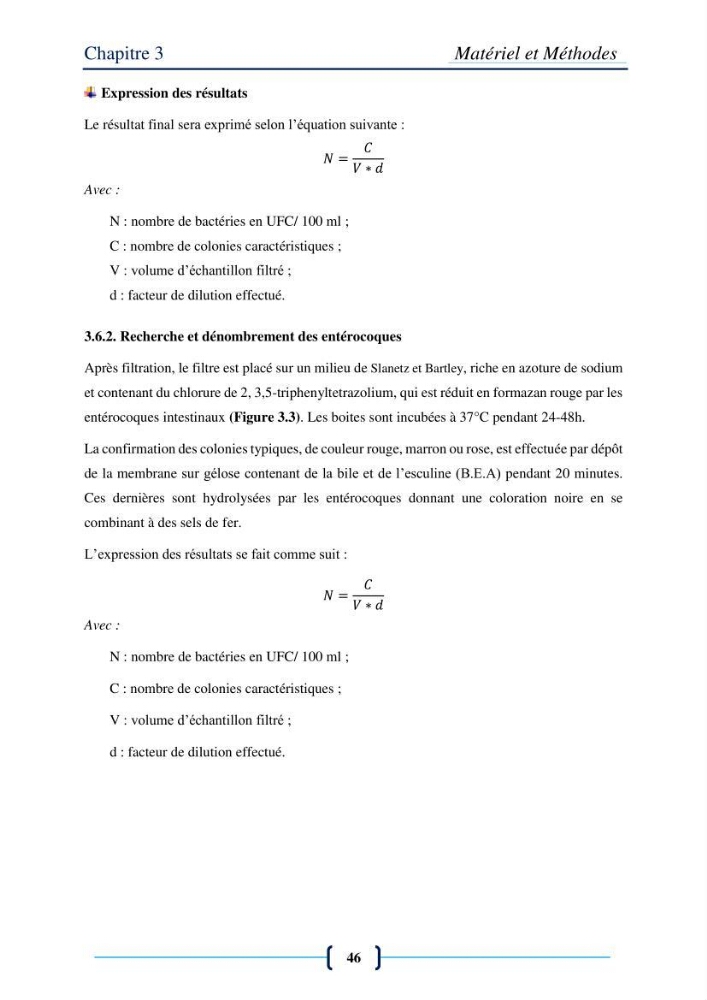 Evaluation des paramètres physico-chimiques et bactériologiques au niveau de la plage El Bahdja avec les apports de l\'Oued Béni-Messous