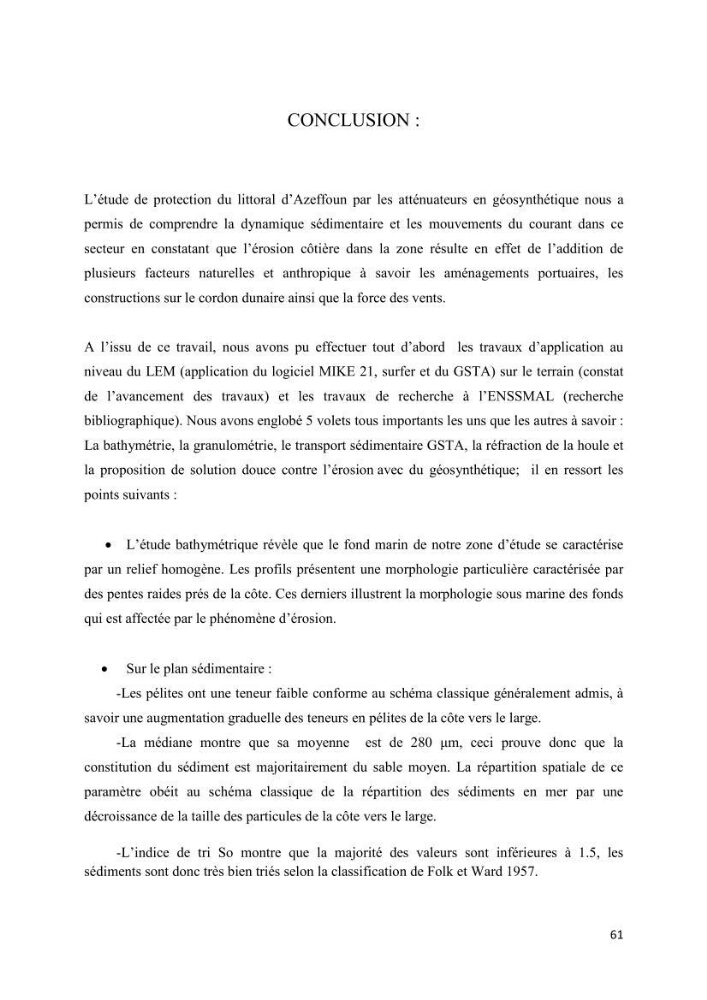 La protection du littoral urbain d\'Azzefoun par des atténuateurs en géosynthétique