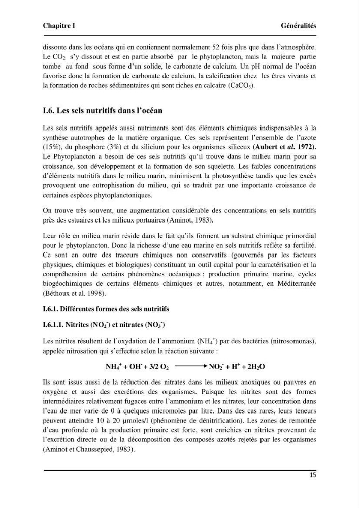 Suivi de l\'état d\'eutrophisation et rôle de la baie d\'Alger comme source ou puits de CO2 pour l\'atmosphère