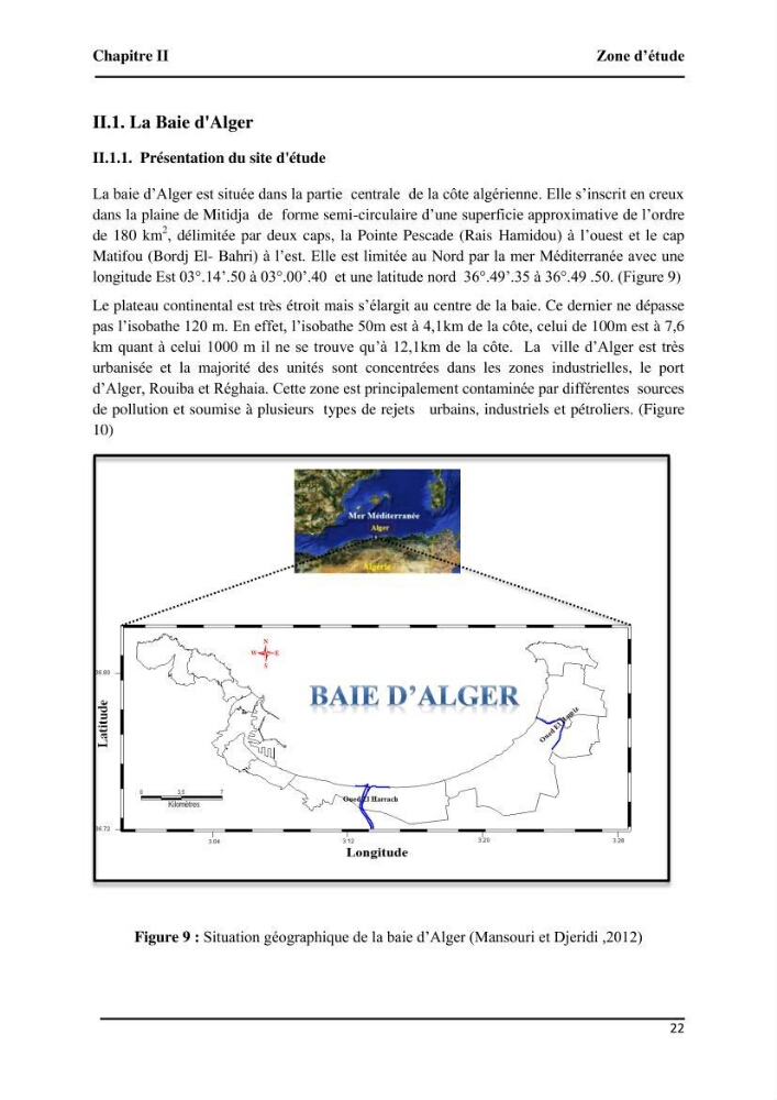 Suivi de l\'état d\'eutrophisation et rôle de la baie d\'Alger comme source ou puits de CO2 pour l\'atmosphère