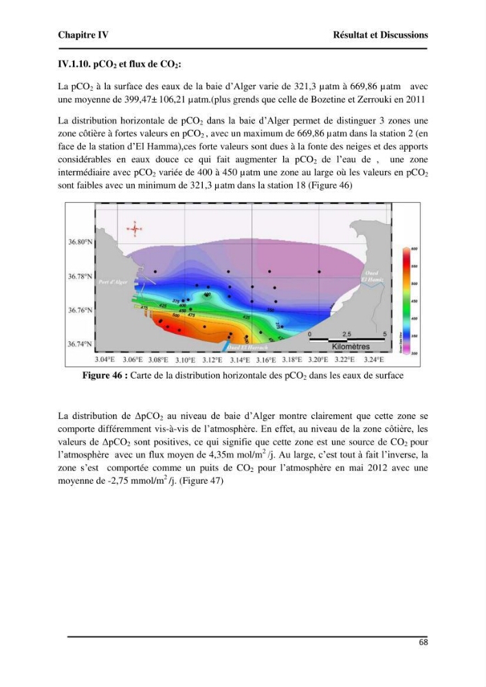 Suivi de l\'état d\'eutrophisation et rôle de la baie d\'Alger comme source ou puits de CO2 pour l\'atmosphère