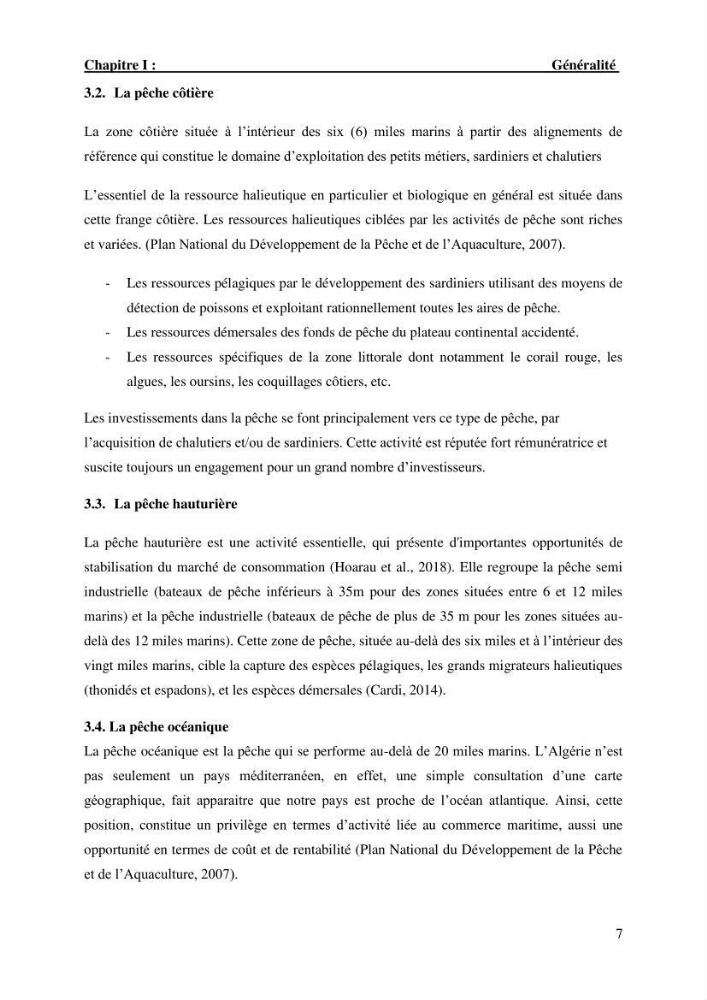L’empreinte écologique de l’activité de la pêche cas: Jijel, Alger et Tipaza.
