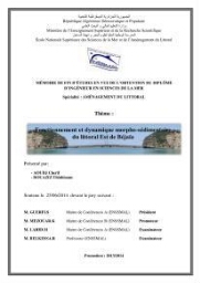 Fonctionnement et dynamique morpho-sédimentaire du littoral Est de Béjaia