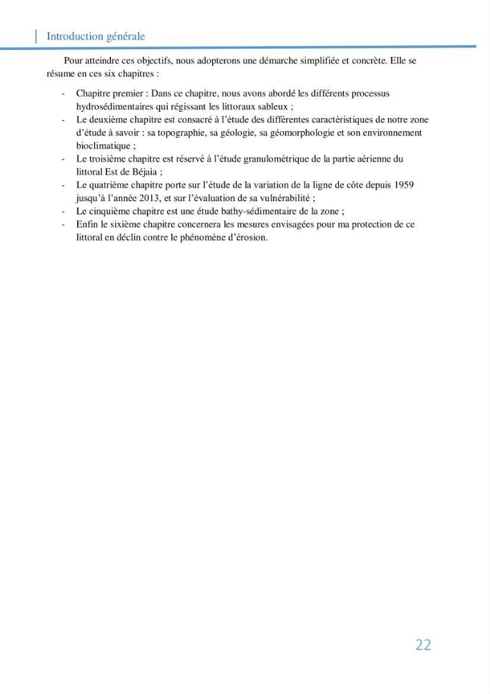 Fonctionnement et dynamique morpho-sédimentaire du littoral Est de Béjaia