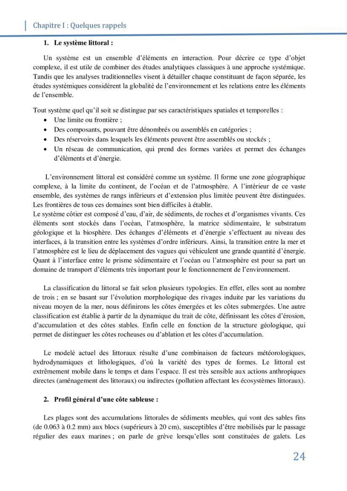 Fonctionnement et dynamique morpho-sédimentaire du littoral Est de Béjaia