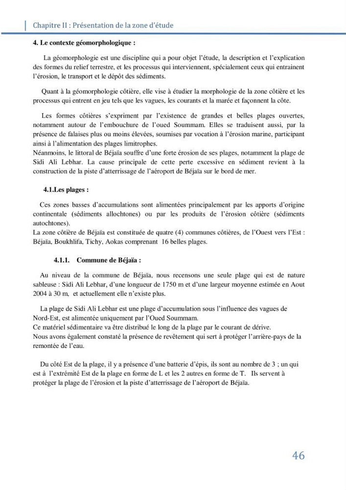 Fonctionnement et dynamique morpho-sédimentaire du littoral Est de Béjaia