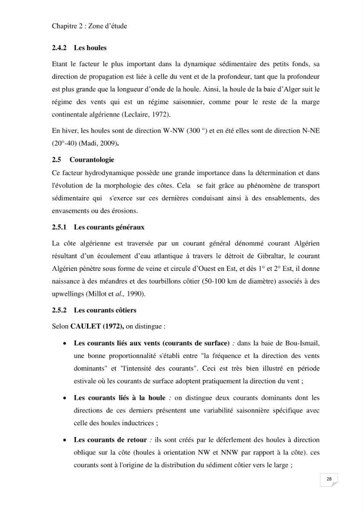 Suivi des paramètres physico-chimique et des sels nutritifs dans la baie de Bou Ismail