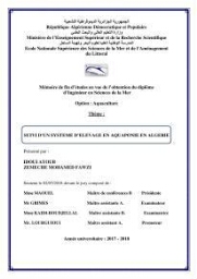 Suivi d'un systeme d'élevage en aquaponie en Algèrie