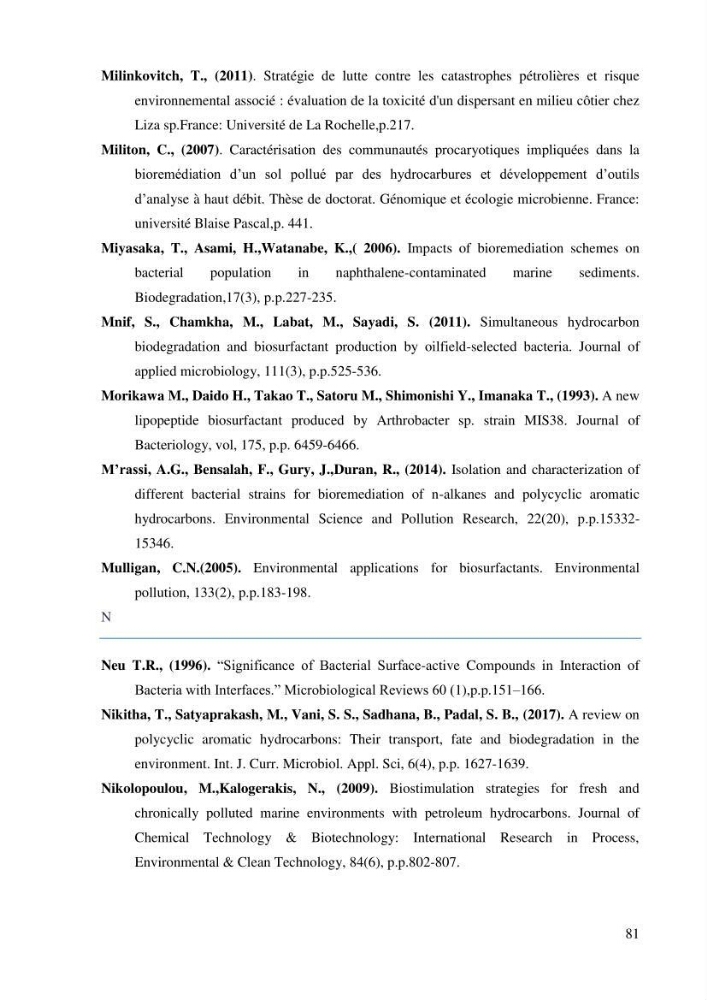 Isolement et caracterisation des bactéries degradants les différentes fractions du pétrol: Cas d’étude port de la Madrague, Ain Benian.