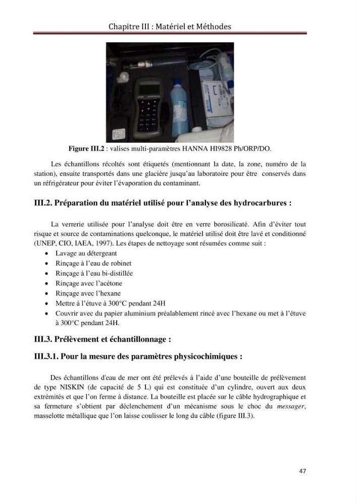 Etat de la pollution par les hydrocarbures du sédiment superficiel dans le port d\'Alger