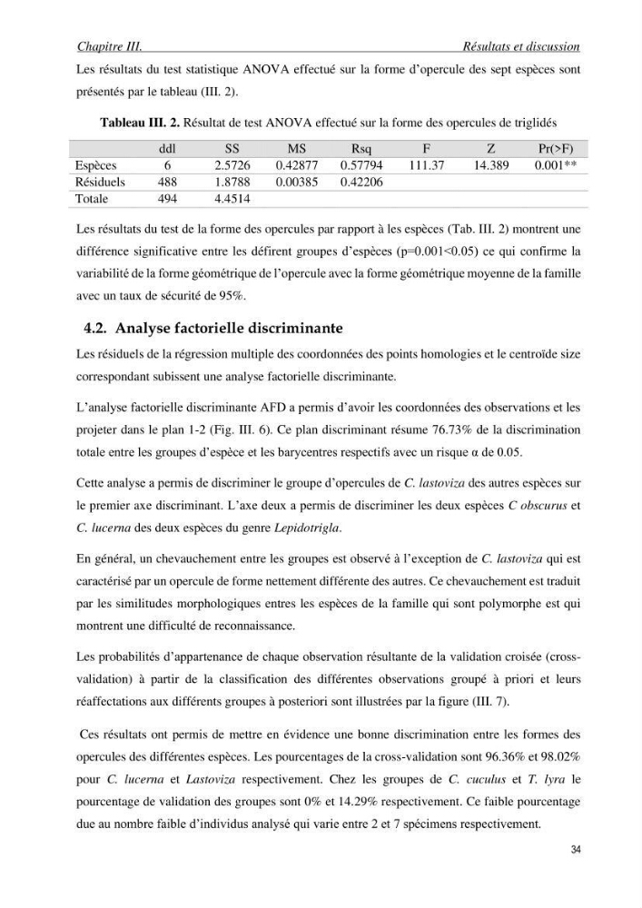 Contribution à l’étude des Triglidae ( Actinopteri, Perciformes ) de la côte algérienne: morphométrie géométrique et analyse du contour de l\'opercule