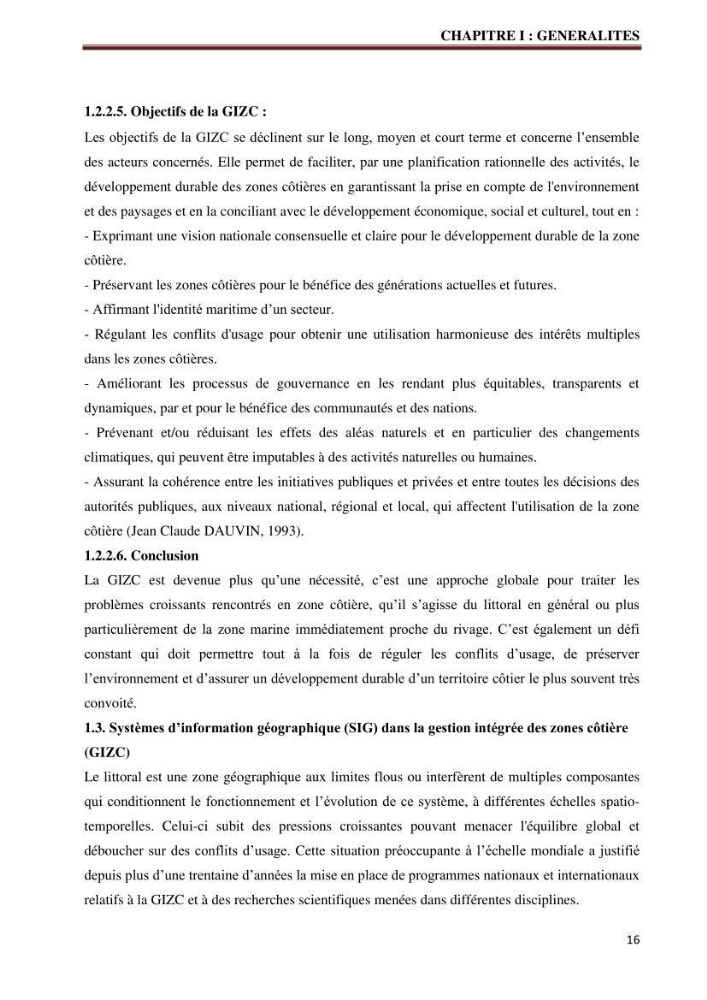 Contribution à l\'élaboration d\'une base de données dans le cadre de la gestion intègrée du littoral Algérien