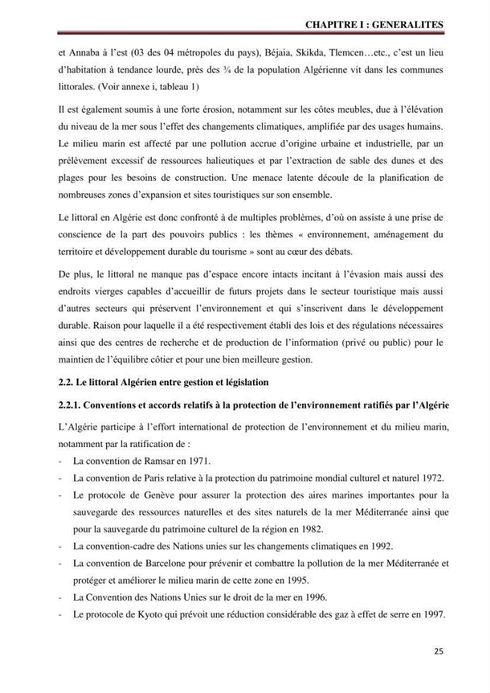 Contribution à l\'élaboration d\'une base de données dans le cadre de la gestion intègrée du littoral Algérien