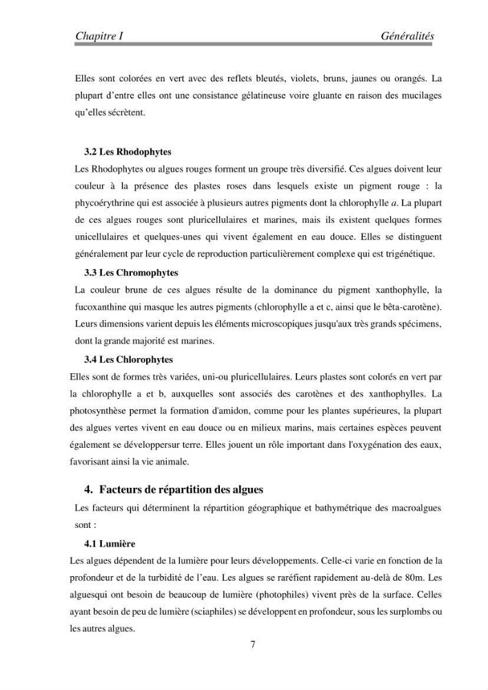 Etude de quelques algues marines de la région de Tipaza: systématique et valorisation