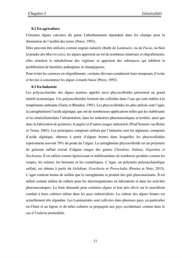 Etude de quelques algues marines de la région de Tipaza: systématique et valorisation