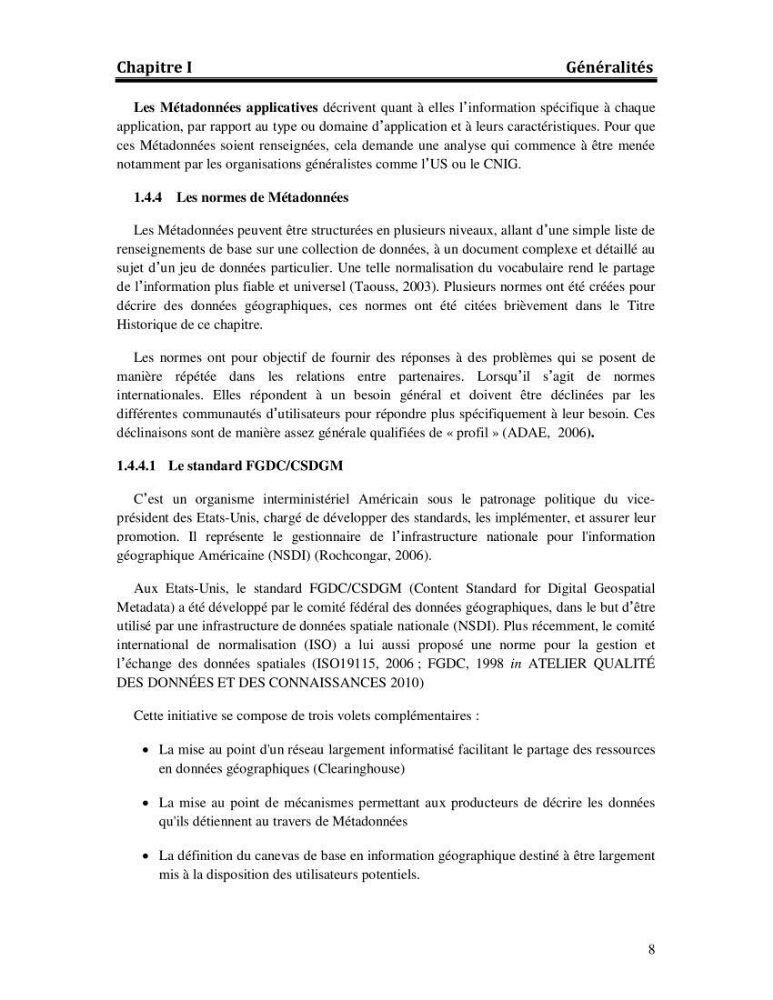 Démarche conceptuelle de mise en place d\'un serveur de metadonnées