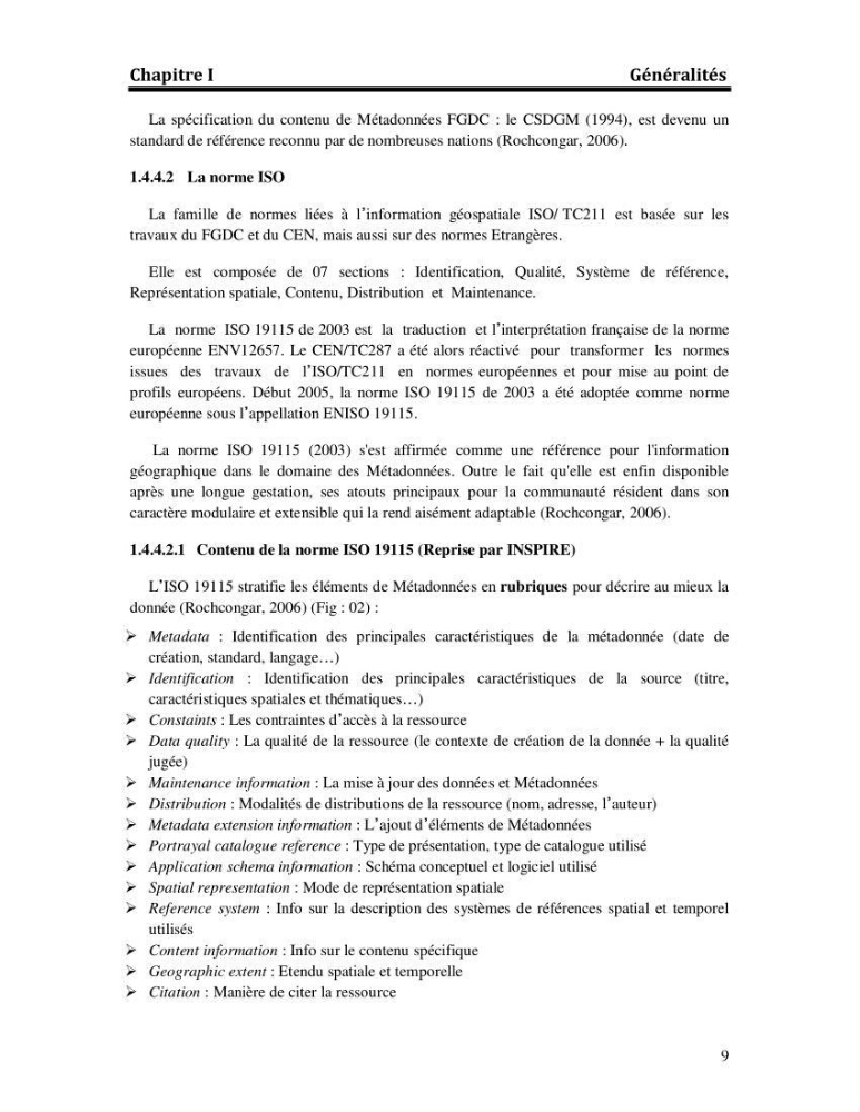 Démarche conceptuelle de mise en place d\'un serveur de metadonnées