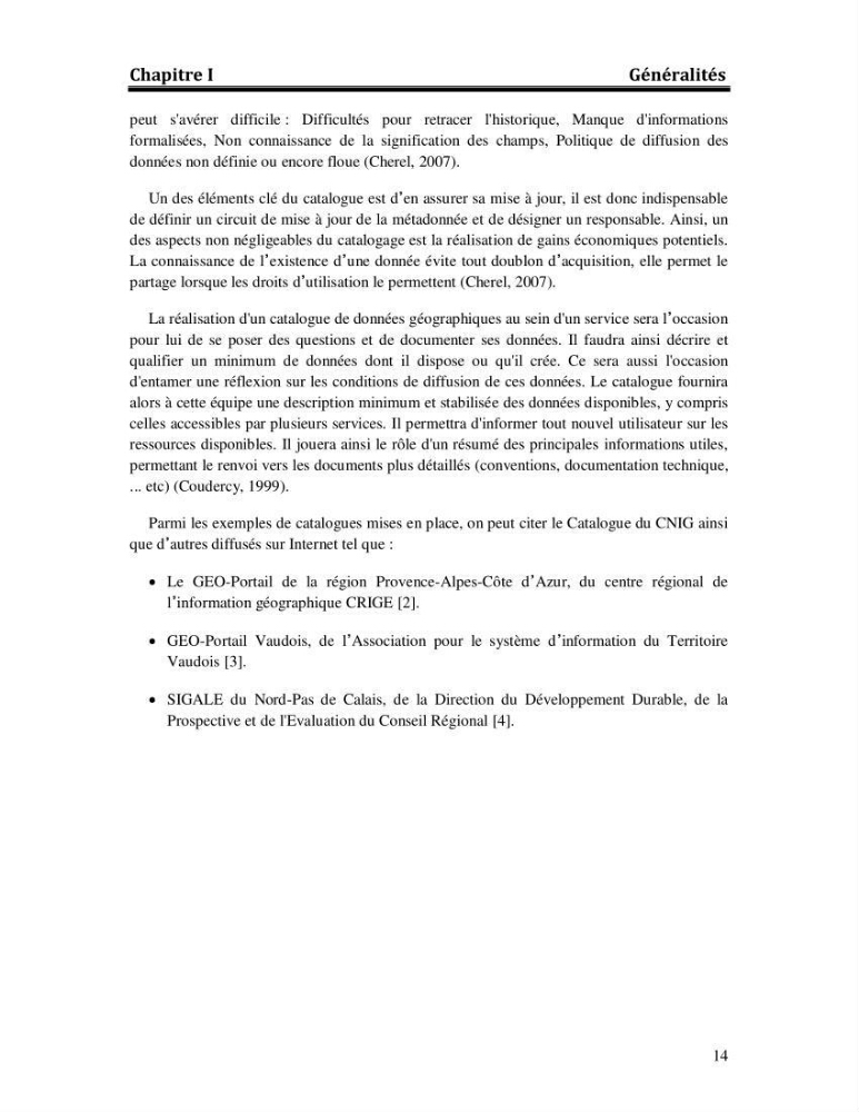 Démarche conceptuelle de mise en place d\'un serveur de metadonnées