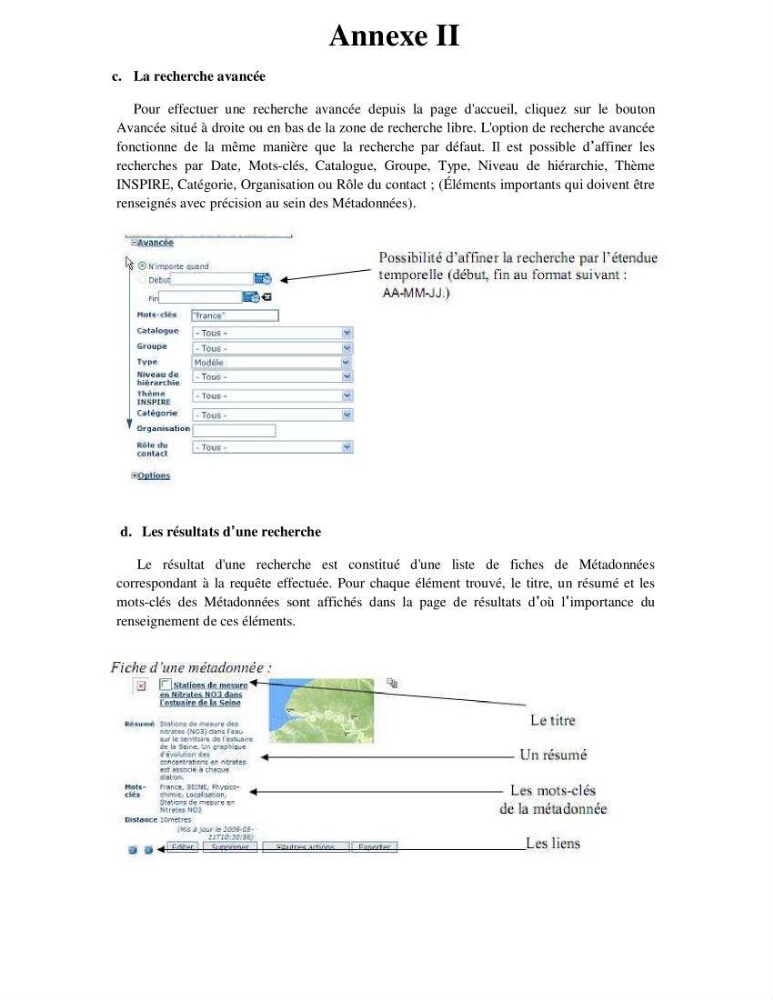 Démarche conceptuelle de mise en place d\'un serveur de metadonnées