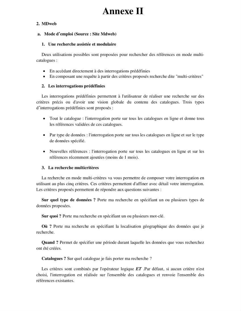 Démarche conceptuelle de mise en place d\'un serveur de metadonnées