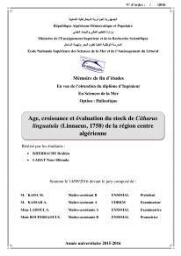 Age,croissance et évaluation du stock de citharus linguatula linnaeus, 1758 de la région centre algérienne :