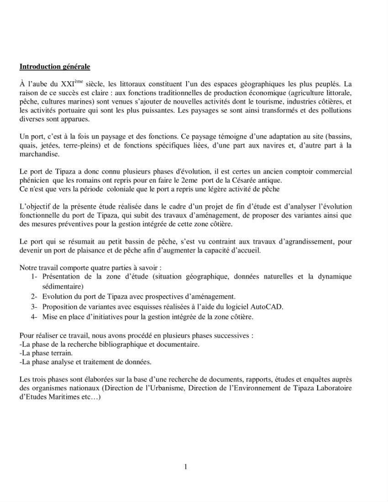 Aménagement du port de Tipaza