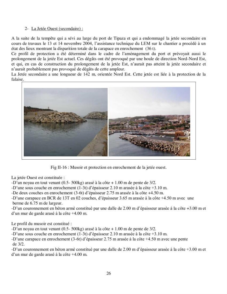 Aménagement du port de Tipaza