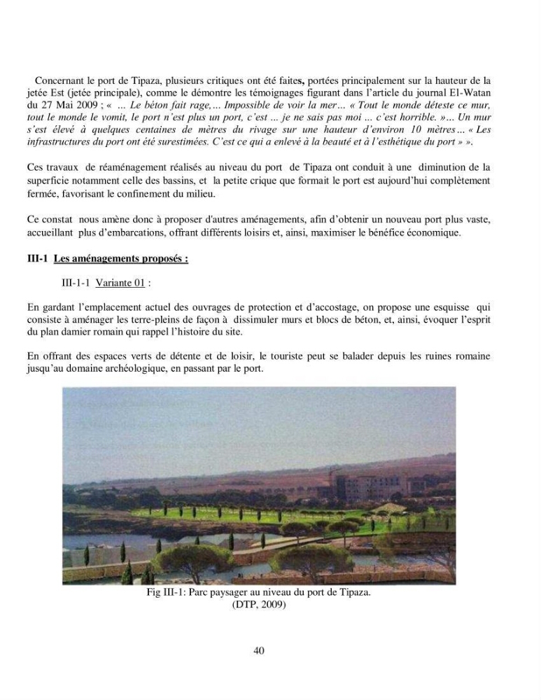 Aménagement du port de Tipaza