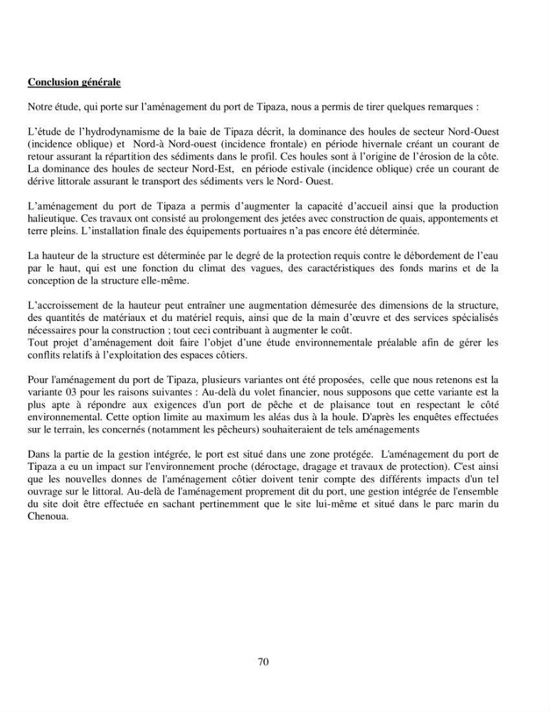 Aménagement du port de Tipaza