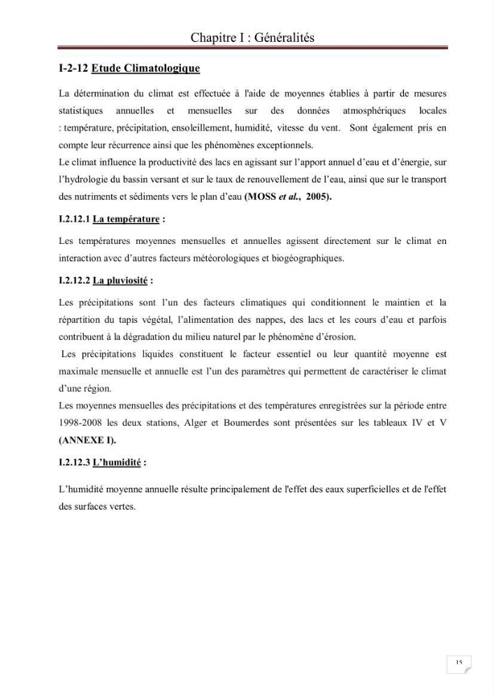 Etude comparative des peuplements phytoplanctoniques indicateurs de la qualité des eaux dans deux systèmes lacustres « le lac du barrage de Keddara(Boumerdes) et le lac de Réghaia(Alger) »