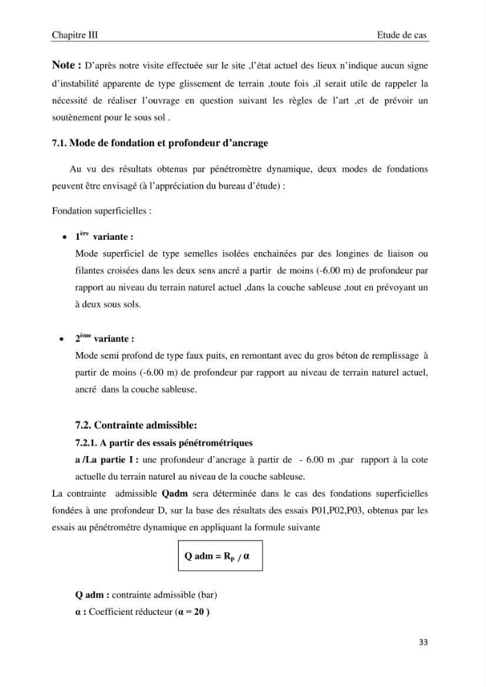 Etude de sol, problème de liquéfaction - Zéralda -
