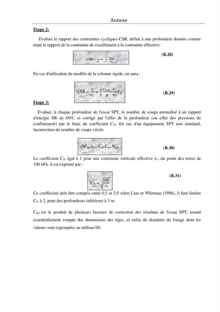 Etude de sol, problème de liquéfaction - Zéralda -