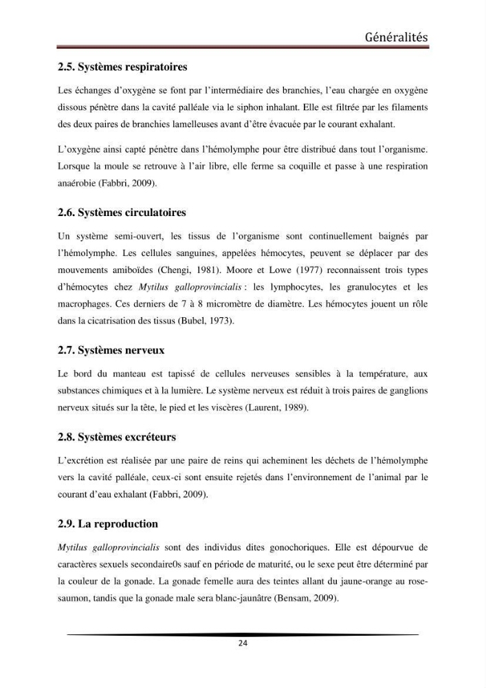 Analyse microbiologique de la moule Mytilus galloprovincialis: