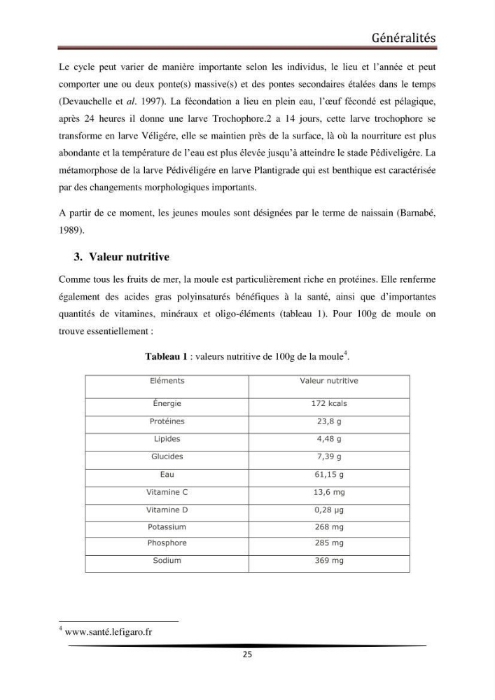 Analyse microbiologique de la moule Mytilus galloprovincialis: