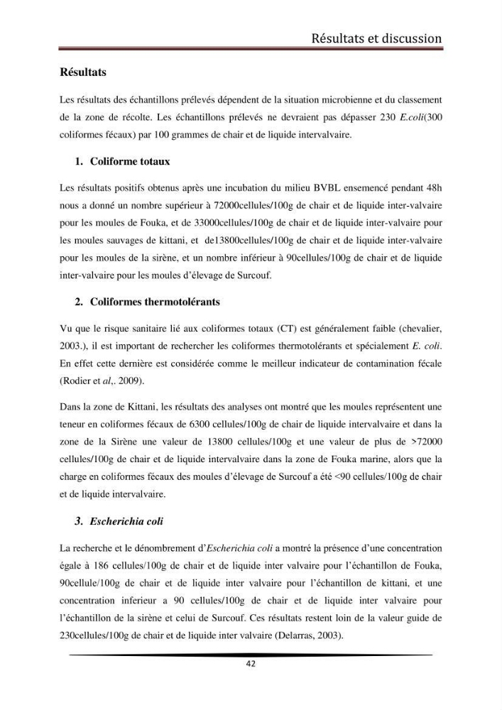 Analyse microbiologique de la moule Mytilus galloprovincialis: