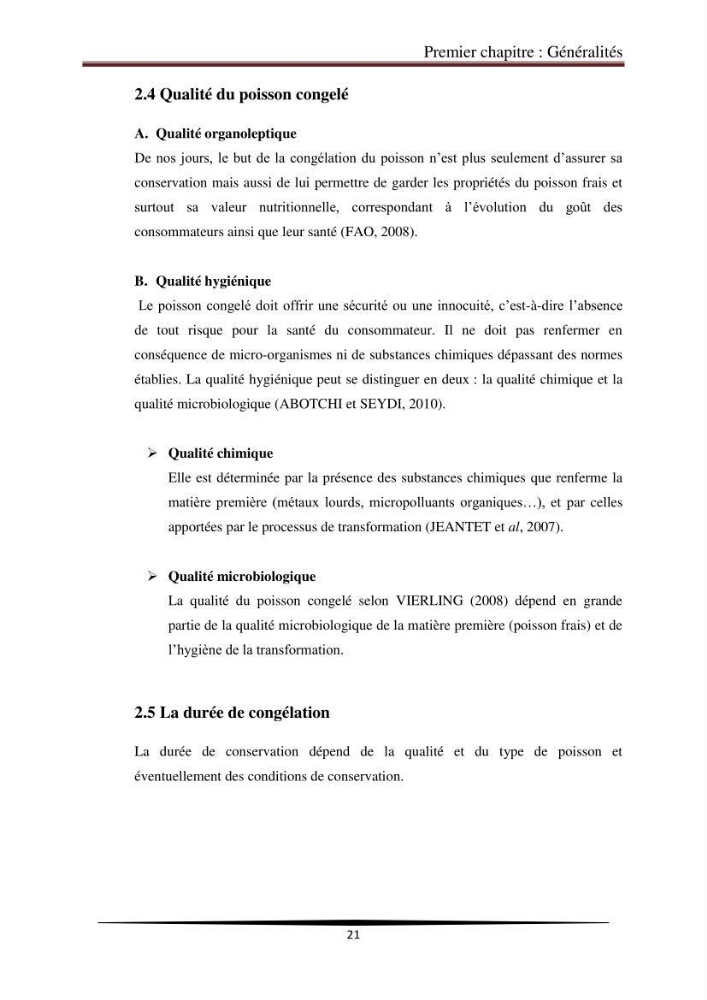 Contribution à l\'étude de la qualité microbiologique du poisson congelé panga (Pangasius hypophthalmus):