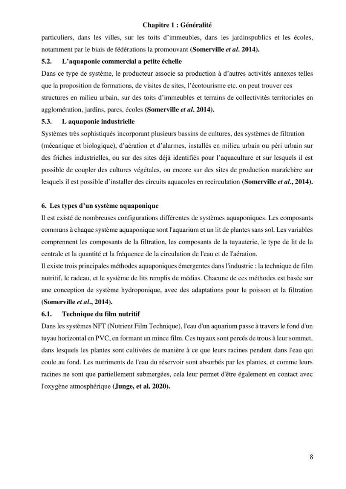 Etude Comparatives Des Systémes de porductions aquaponiques