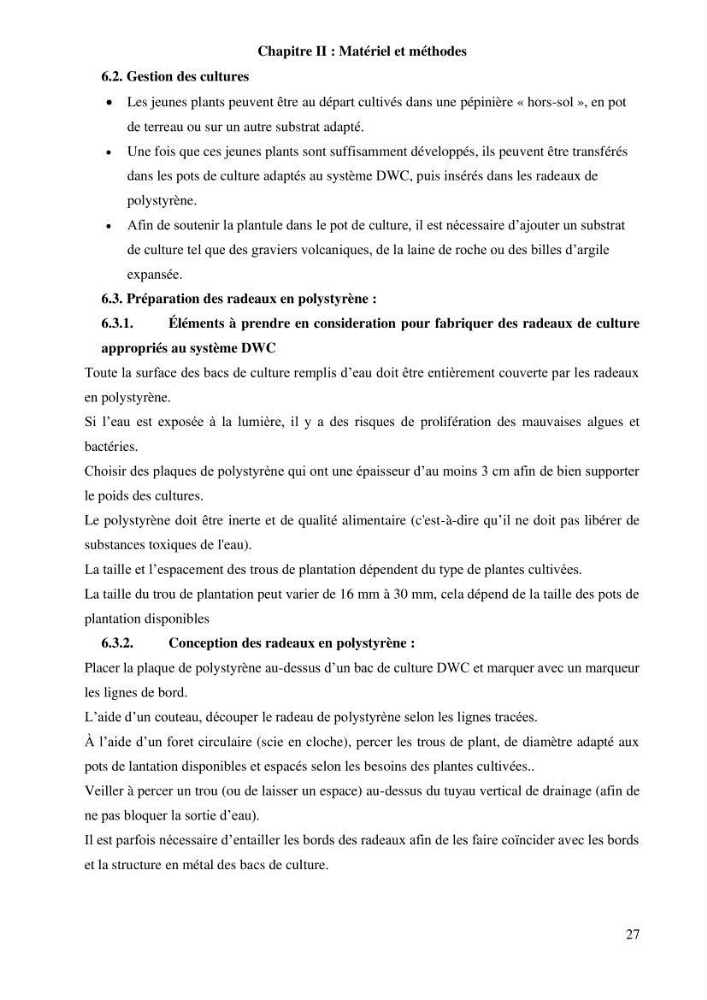 Etude Comparatives Des Systémes de porductions aquaponiques