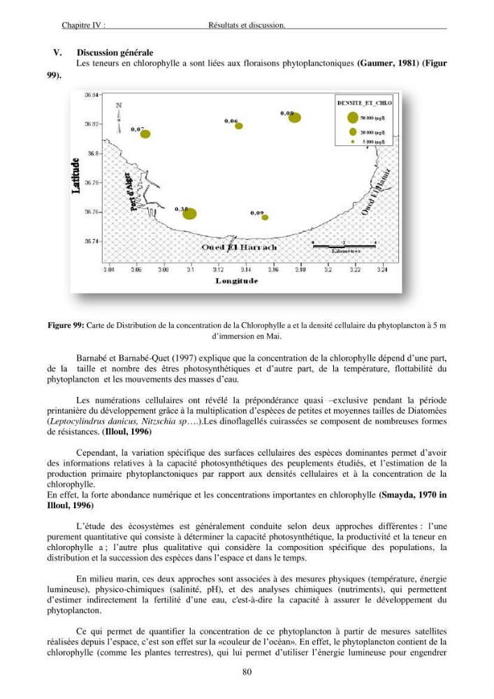 Apport du système d\'information géographique (SIG) pour la modélisation de la couleur des eaux marines