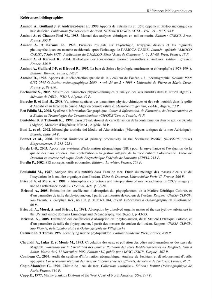 Apport du système d\'information géographique (SIG) pour la modélisation de la couleur des eaux marines