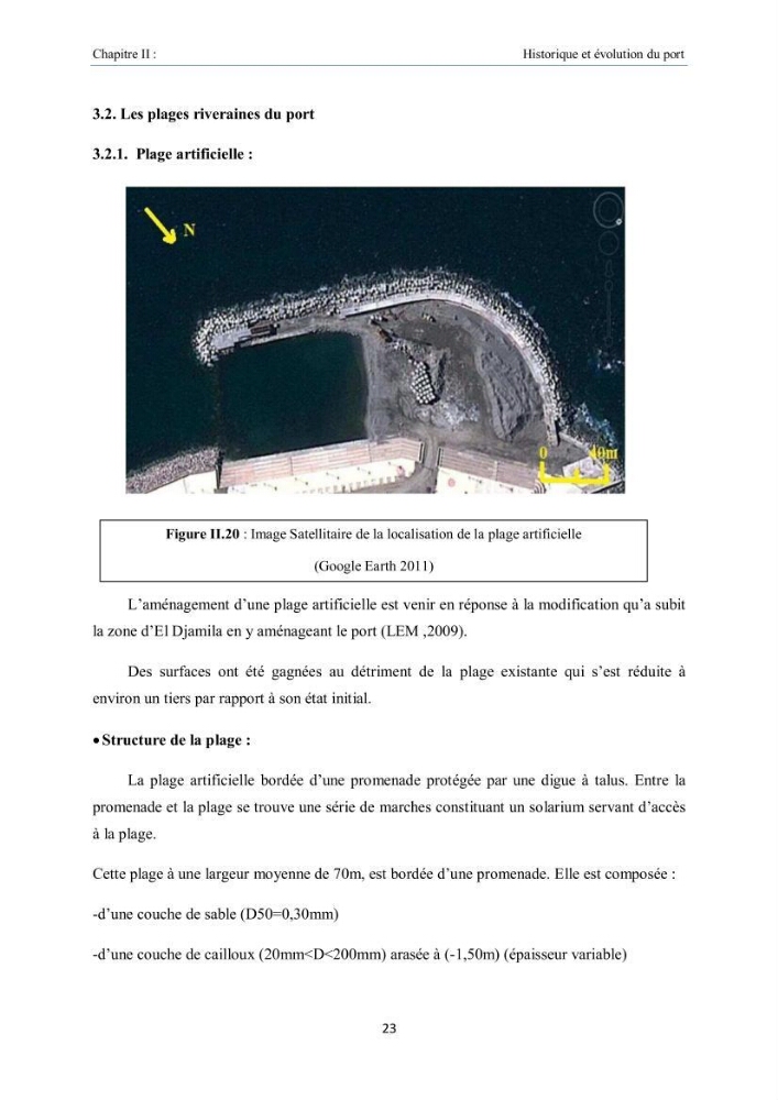 Aménagement du port d\'el djamila, avantages et inconvenients et comportements des structures