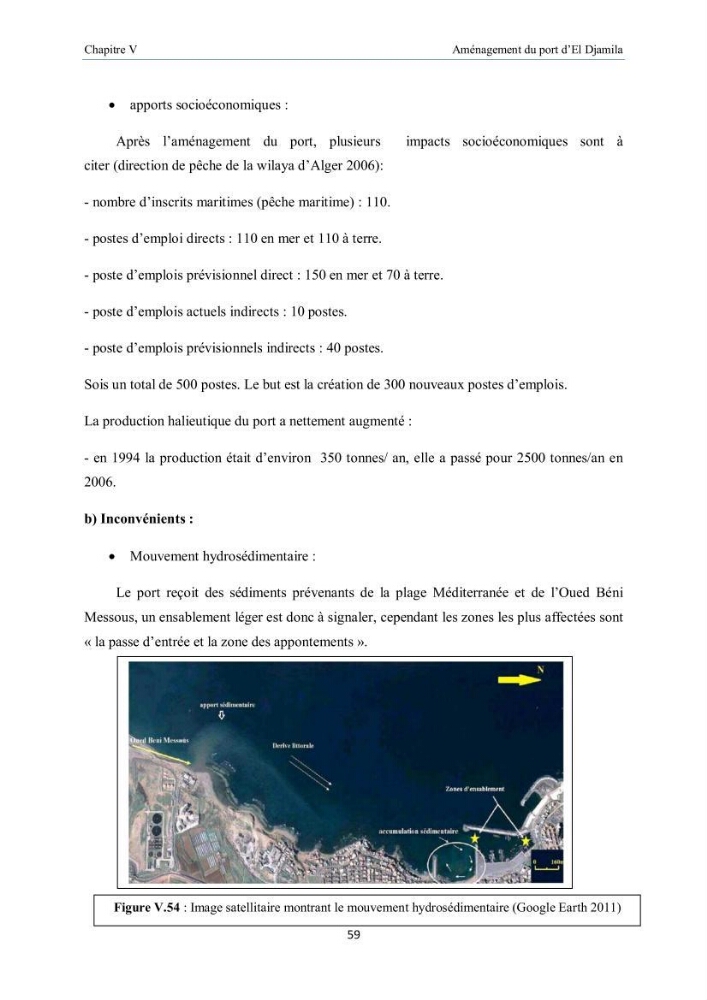 Aménagement du port d\'el djamila, avantages et inconvenients et comportements des structures