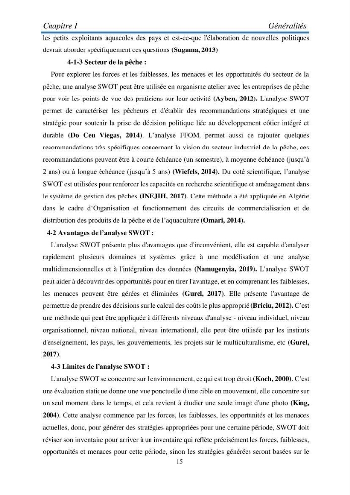Analyse SWOT (Forces - Faiblaisses - Opportunités - Menaces ) comme outils d\'aide à la décision: cas de la pêcherie sardinière Algérienne