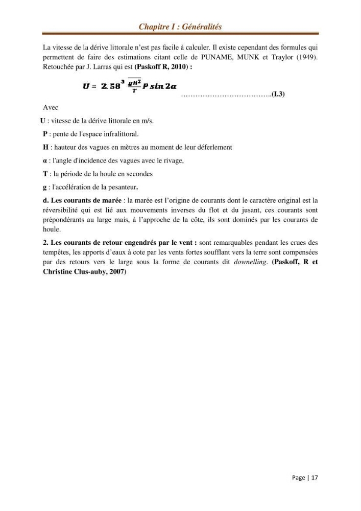 Modélisation Numérique de la morphodynamique sédimentaire et de la cinématique du trait de côte Chenoua plage, willaya de Tipaza.