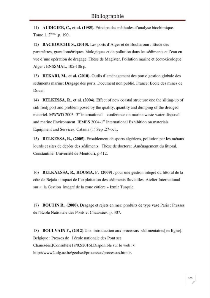 Caractérisation environnementale, réglementation et comportement des sédiments de dragage:
