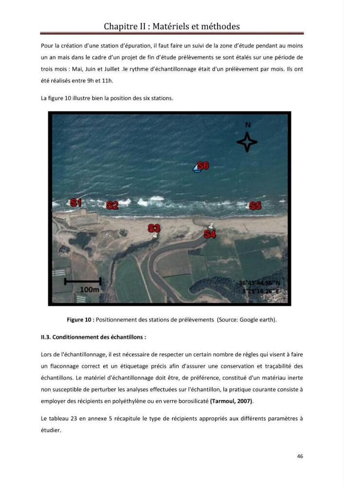 Contribution a L\'étude des parametres physico-chimique et bactériologiques du littoral de boudouaou el bahri pour la création d\'une station d\'une station d\'épuration :