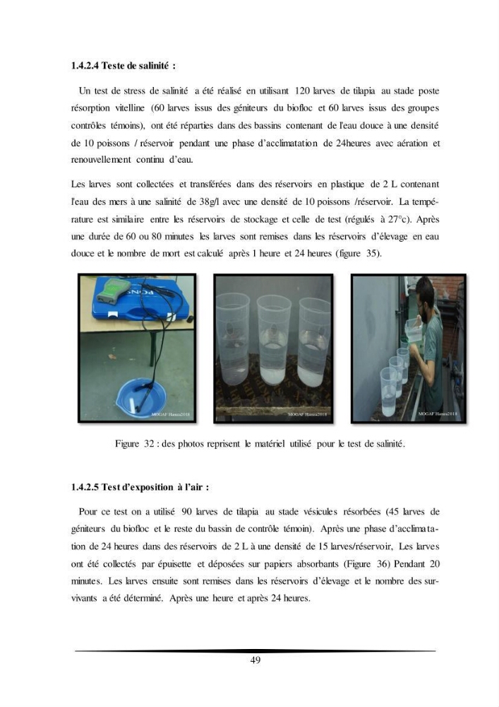 Essais d’élevage de Tilapia Nilotica en système biofloc : Effet sur la croissance, la reproduction et les paramètres du milieu: