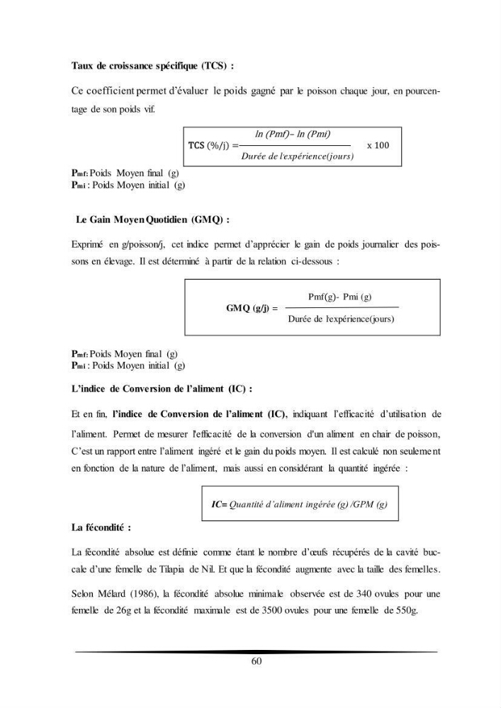Essais d’élevage de Tilapia Nilotica en système biofloc : Effet sur la croissance, la reproduction et les paramètres du milieu: